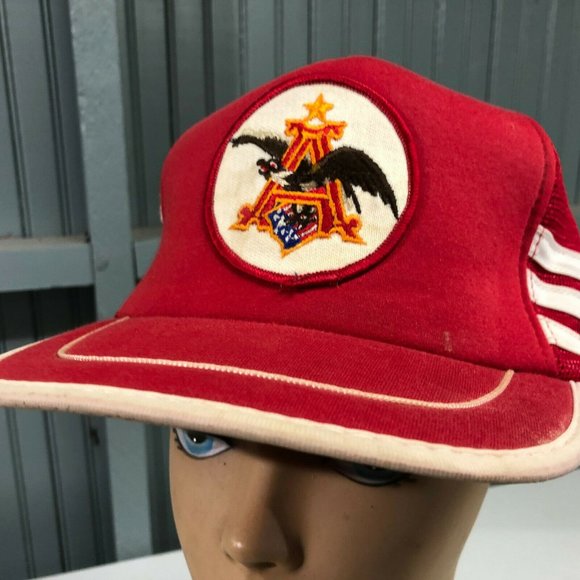 Vintage Anheuser Busch Beer Red Striped Snap Hat - Picture 2 of 6